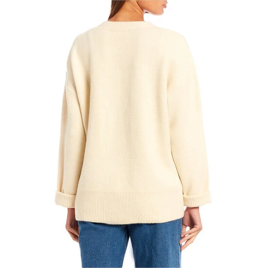 Buy ???? Copper Key Button Front Classic Knit Cardigan Ivory ❤️ 2 Buy ???? Copper Key Button Front Classic Knit Cardigan Ivory ❤️ - Image 2