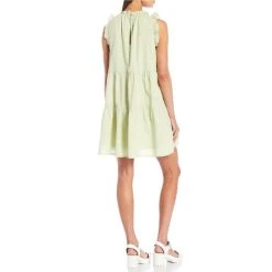 Best deal ✨ Copper Key Sleeveless Mock Ruffle Trim Tiered Babydoll ???? Dress Light Lime ???? -Copper Key Shop unnamed file 1073