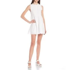 Best deal ✨ Copper Key Sleeveless Mock Ruffle Trim Tiered Babydoll ???? Dress Light Lime ???? -Copper Key Shop unnamed file 1074