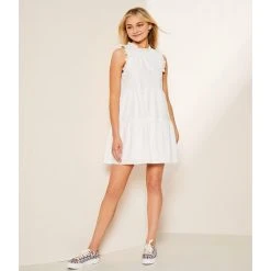 Best deal ✨ Copper Key Sleeveless Mock Ruffle Trim Tiered Babydoll ???? Dress Light Lime ???? -Copper Key Shop unnamed file 1076