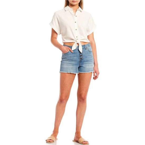 Best reviews of ⌛ Copper Key Cuffed Short Sleeve Button Front Tie Hem Camp ???? Shirt White ⌛ 6 Best reviews of ⌛ Copper Key Cuffed Short Sleeve Button Front Tie Hem Camp ???? Shirt White ⌛ - Image 6