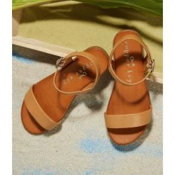 Promo ✨ Copper Key ???? Girls' Clevver Leather Flat ???? Sandals (Youth) Sesame Tan ???? -Copper Key Shop unnamed file 1190