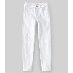 Deals ???? Copper Key Big ???? Girls 7-16 Rip And Repair Denim Skinny ???? Jeans White ❤️