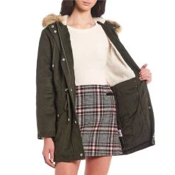 Wholesale ⌛ Copper Key Faux Fur Hooded Long Sleeve Classic Wool ???? Coat Olive ???? -Copper Key Shop unnamed file 1289