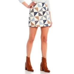 Deals ???? Copper Key Quilted High Rise Mini ???? Skirt Blue Multi ????