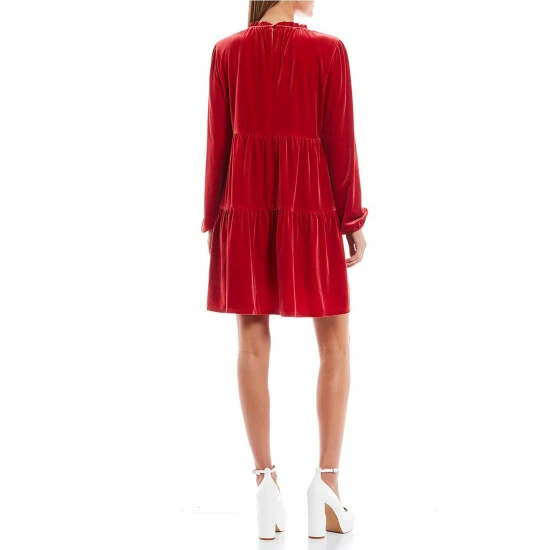 Cheap ???? Copper Key Crew Neck Long Sleeve Velvet Babydoll ???? Dress Black ???? 2 Cheap ???? Copper Key Crew Neck Long Sleeve Velvet Babydoll ???? Dress Black ???? - Image 2