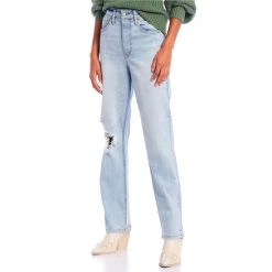 Top 10 ⭐ Copper Key The Vintage High Rise Destructed Straight Leg ???? Jeans Light Wash ????