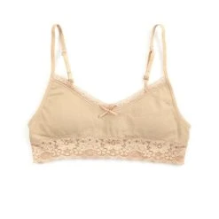 Best deal ???? Copper Key ???? Girls Lace Trim Seamless Bra Nude ????