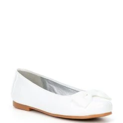 New ⌛ Copper Key ???? Girls' Joyyful Patent Bow Detail Ballet Flats (Youth) White ✨
