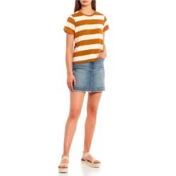 Buy ???? Copper Key Stripe Short Sleeve Boxy Tee Gold/ivory ???? -Copper Key Shop unnamed file 1439
