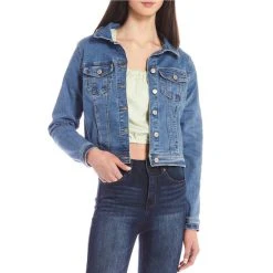 Hot Sale ???? Copper Key Cropped Denim Jacket Light Blue ????