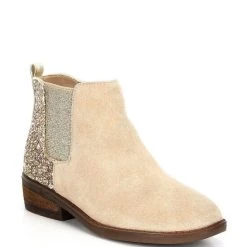 Brand new ???? Copper Key ???? Girls' Dazzler Glitter Back Booties (Toddler) Desert Beige/gold ????