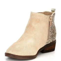 Brand new ???? Copper Key ???? Girls' Dazzler Glitter Back Booties (Toddler) Desert Beige/gold ???? -Copper Key Shop unnamed file 1474