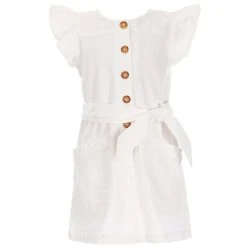 Top 10 ???? Copper Key Little ???? Girls 4-6X Button Front Flutter Sleeve ???? Dress White ????