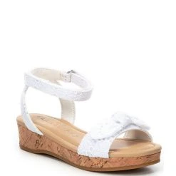 Top 10 ???? Copper Key ???? Girls' Dearisst Eyelet Bow Flatform Wedges (Youth) White ????