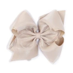 Cheapest ⌛ Copper Key ???? Girls Pinch Clip King Organza Hair Bow Light Khaki ⭐ -Copper Key Shop unnamed file 1537