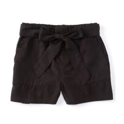 Best Sale ???? Copper Key Big ???? Girls 7-16 High Rise Belted Tie-Front Shorts Black ????