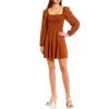 Buy ???? Copper Key Smocked Long Sleeve Babydoll ???? Dress Olive ????