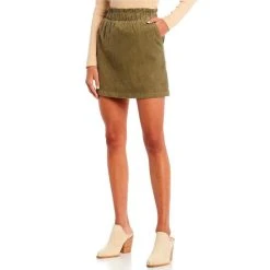 Buy ???? Copper Key Corduroy Paperbag Waist Mini ???? Skirt Olive ✨