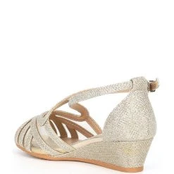 Brand new ???? Copper Key ???? Girls' Klassy Bling Wedge ???? Sandals (Youth) Sand Gold ???? -Copper Key Shop unnamed file 1733