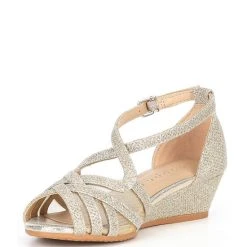 Brand new ???? Copper Key ???? Girls' Klassy Bling Wedge ???? Sandals (Youth) Sand Gold ???? -Copper Key Shop unnamed file 1734