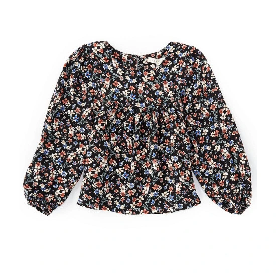 Deals ???? Copper Key Little ???? Girls 2T-6X Floral Long Sleeve Top Onyx Multi ???? 1 Deals ???? Copper Key Little ???? Girls 2T-6X Floral Long Sleeve Top Onyx Multi ????