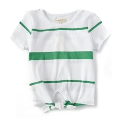 Cheapest ✔️ Copper Key Little ???? Girls 2T-6T Short Sleeve Striped Tie Front Tee Misty Rose ????