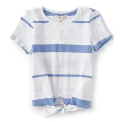 Cheapest ✔️ Copper Key Little ???? Girls 2T-6T Short Sleeve Striped Tie Front Tee Misty Rose ???? -Copper Key Shop unnamed file 1765