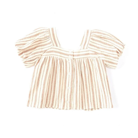 Flash Sale ???? Copper Key Little ???? Girls 2T-6X Short Sleeve Striped Empire Top Ivory Multi ✔️ 2 Flash Sale ???? Copper Key Little ???? Girls 2T-6X Short Sleeve Striped Empire Top Ivory Multi ✔️ - Image 2