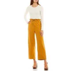 Cheapest ???? Copper Key Paperbag Waist Wide Leg Cropped Twill Pants Olive ⌛ -Copper Key Shop unnamed file 1790