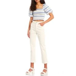 Hot Sale ???? Copper Key Puff Sleeve Smocked Stripe Crop Top Blue ???? -Copper Key Shop unnamed file 1804