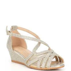 Outlet ???? Copper Key ???? Girls' Klassy Bling Wedge ???? Sandals (Toddler) Sand Gold ????