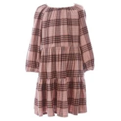 Discount ???? Copper Key Big ???? Girls 7-16 Tiered Plaid ???? Dress Pink Multi ⌛