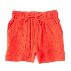 Best deal ???? Copper Key Big ???? Girls 7-16 Patch Pocket Gauze Pull-On Shorts Red ????