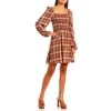 Top 10 ???? Copper Key Smocked Square Neck ???? Dress Rust Multi ????