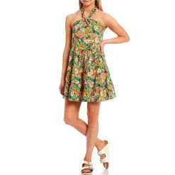 Brand new ???? Copper Key Floral Printed Tiered Halter ???? Dress Multi ????