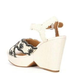 Outlet ???? Copper Key Wildflower Raffia Wrapped Platform Wedges Light Natural/black ❤️ -Copper Key Shop unnamed file 2033