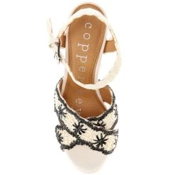 Outlet ???? Copper Key Wildflower Raffia Wrapped Platform Wedges Light Natural/black ❤️ -Copper Key Shop unnamed file 2035