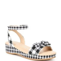 Best reviews of ???? Copper Key ???? Girls' Dearisst Eyelet Bow Gingham Flatform Wedges (Youth) Black/white ????