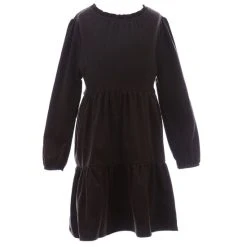 New ???? Copper Key Little Girl 2T-6X Cord Babydoll ???? Dress Charcoal ⌛