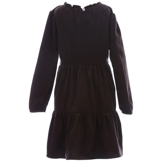 New ???? Copper Key Little Girl 2T-6X Cord Babydoll ???? Dress Charcoal ⌛ 2 New ???? Copper Key Little Girl 2T-6X Cord Babydoll ???? Dress Charcoal ⌛ - Image 2