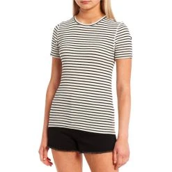 Brand new ???? Copper Key Ribbed Short Sleeve Baby Tee White/pink ????