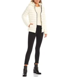 Promo ???? Copper Key Long Sleeve Stand Collar Hooded Waterproof Lightweight Quilted Puffer ???? Coat Pearl ???? -Copper Key Shop unnamed file 223