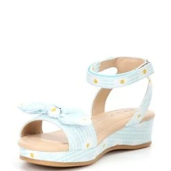 Hot Sale ⌛ Copper Key ???? Girls' Dearisst Eyelet Bow Floral Gingham Flatform Wedges (Toddler) Blue Multi ???? -Copper Key Shop unnamed file 2232