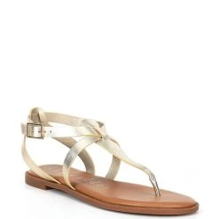 Coupon ???? Copper Key Metallic Sahara Slouch Leather Strappy ???? Sandals Sand Gold ????