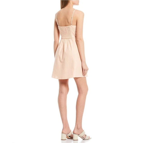 Budget ???? Copper Key Button Front Spaghetti Strap ???? Dress Open White ???? 2 Budget ???? Copper Key Button Front Spaghetti Strap ???? Dress Open White ???? - Image 2