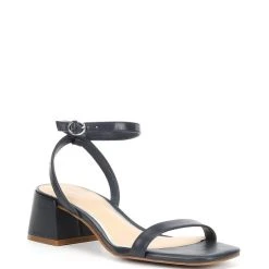 Cheapest ???? Copper Key Shooting Star Leather Ankle Strap Block Heel ???? Sandals Seaport Navy ✨