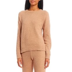 Promo ???? Copper Key Coordinating Cozy Teddy Crew Neck Sweater Ivory ⌛