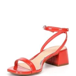 New ❤️ Copper Key Shooting Star Ankle Strap Patent Block Heel ???? Sandals Poppy Red ⌛ -Copper Key Shop unnamed file 2351