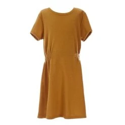 Best deal ???? Copper Key Big ???? Girls 7-16 Short Sleeve Knit Side Smocked ???? Dress Brown ✨